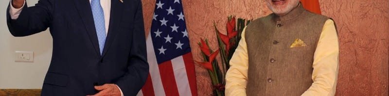 The Prime Minister, Shri Narendra Modi meeting the US Secretary of State, Mr. John Kerry,...