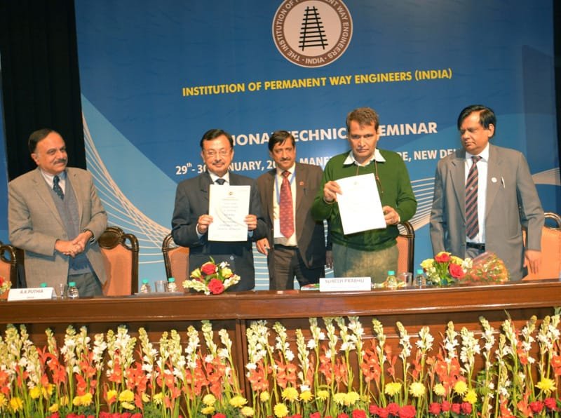 The Union Minister for Railways, Shri Suresh Prabhakar Prabhu releasing a booklet with…