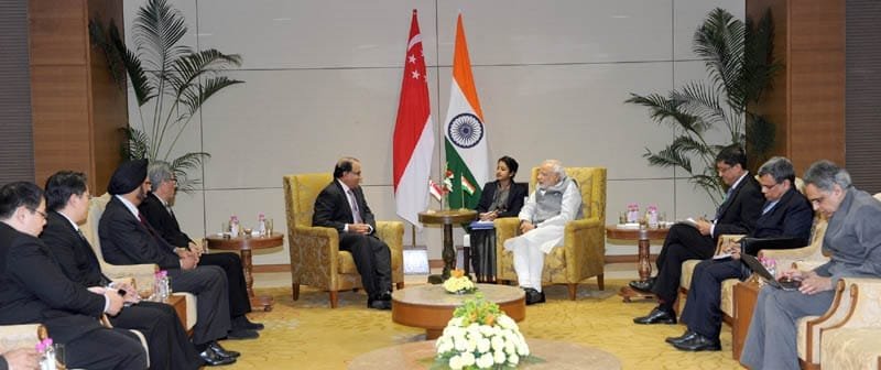 The Prime Minister, Shri Narendra Modi meeting the Second Minister for Trade & Industry of Singapore,. .