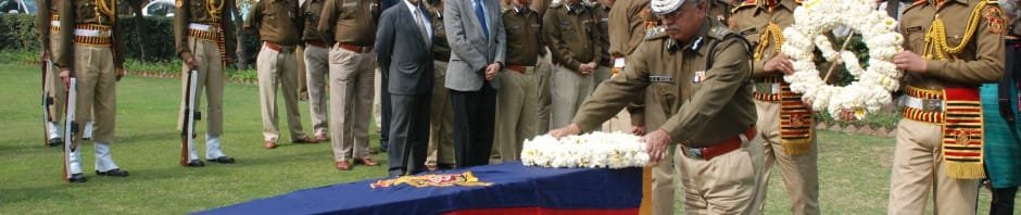 MARTYR CONSTABLE AJMER SINGH PAID HOMAGE AT POLICE HEAD QUARTERS LAWN,NEW DELHI