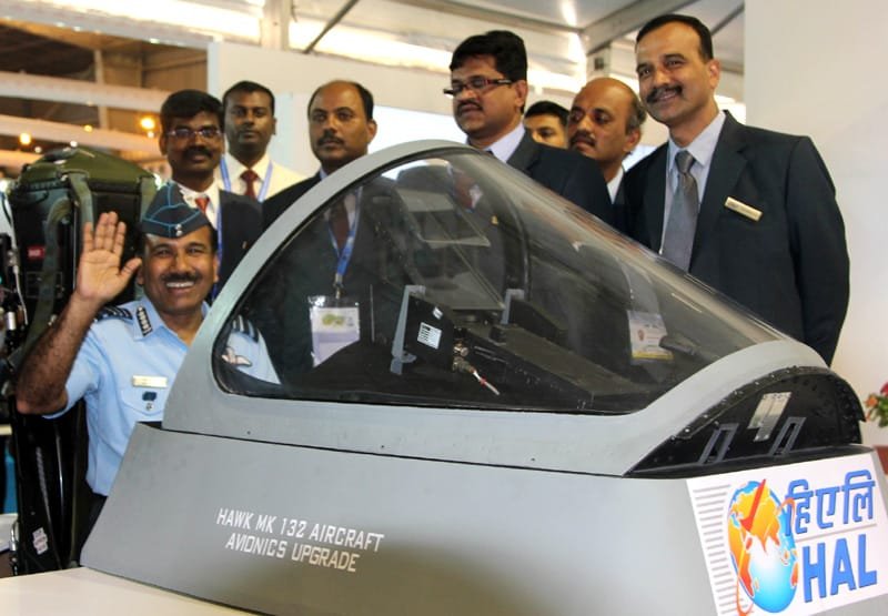 The Chief of the Air Staff, Air Chief Marshal Arup Raha in a HAWK MK 132 simulator at ..