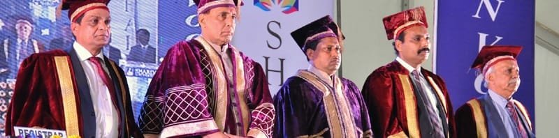 The Union Home Minister, Shri Rajnath Singh at the 1st convocation of Sharda University, in Greater Noida