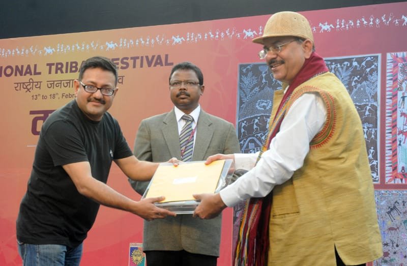 The Secretary Ministry of Tribal Affairs, Dr. H. Panda presented the prizes at the..