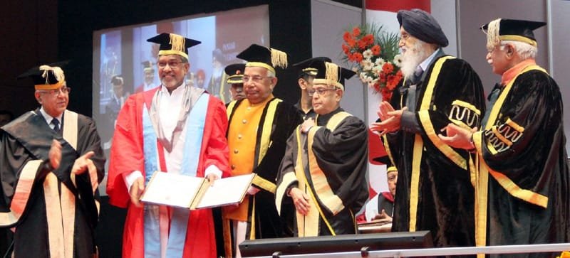 The President, Shri Pranab Mukherjee presented the Doctor of Science (Honoris Causa) to the..