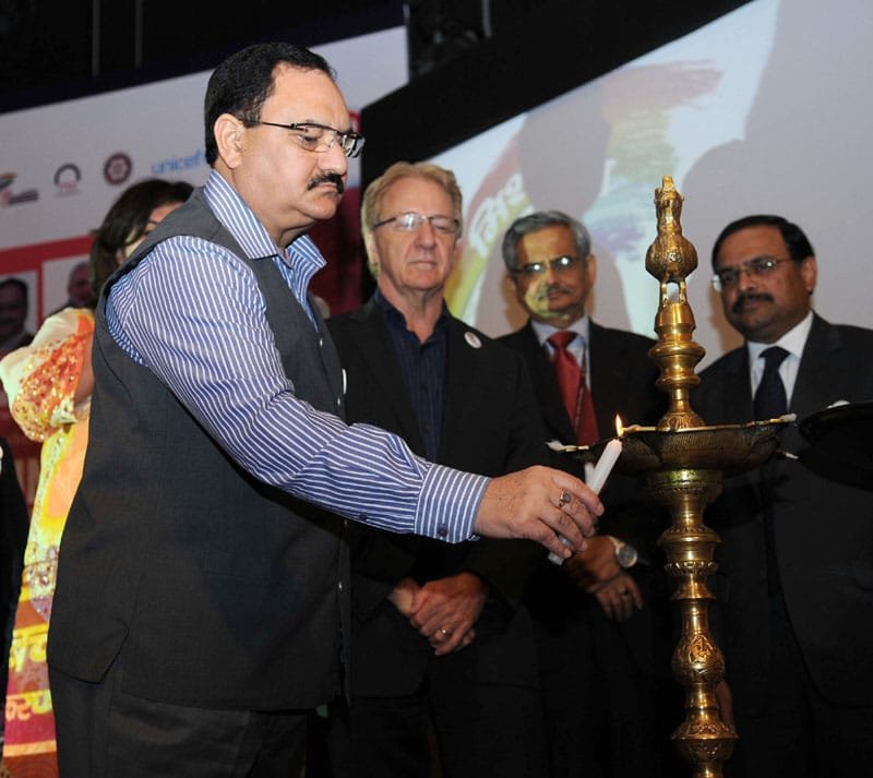 The Union Minister for Health & Family Welfare, Shri Jagat Prakash Nadda lighting the..