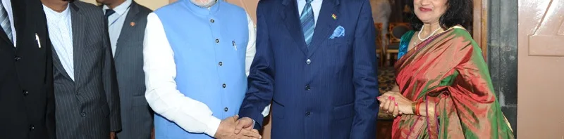 The Prime Minister, Shri Narendra Modi meeting the President of Mauritius, Mr. Rajkeswur Purryag, in Mauritius