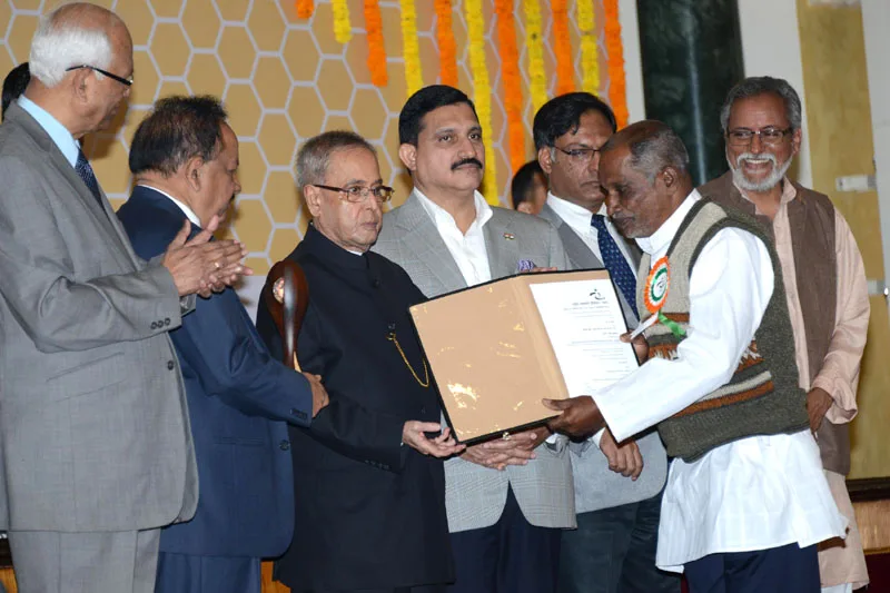 The President, Shri Pranab Mukherjee presented the 8th National Biennial Award for..