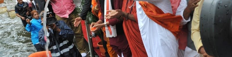 The Prime Minister, Shri Narendra Modi at Ganga Talao, in Mauritius