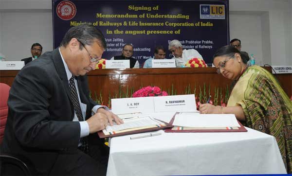 LIC COMMITS RS.1.50 CR TOWARDS DEVELOPMENT OF INDIAN RAILWAYS VARIOUS COMMERCIAL..