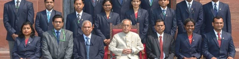 The President, Shri Pranab Mukherjee with the Probationers of the Indian Postal Service of..