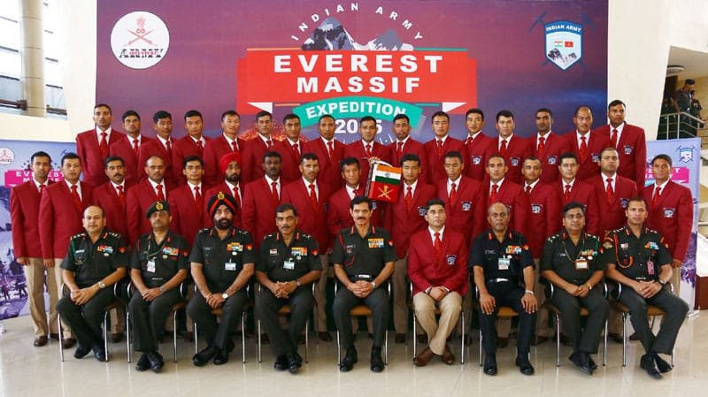 The Chief of Army Staff, General Dalbir Singh with the Indian Army Everest Massif ..
