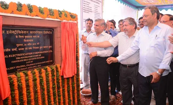 CMD REC RAJEEV SHARMA LAYS FOUNDATION OF REC WORLD HEADQUARTERS BUILDING