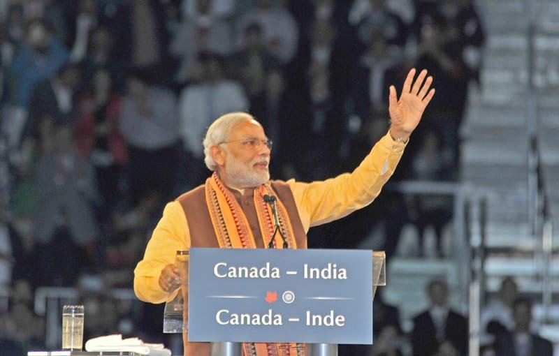 The Prime Minister, Shri Narendra Modi addressing the huge gathering at ..