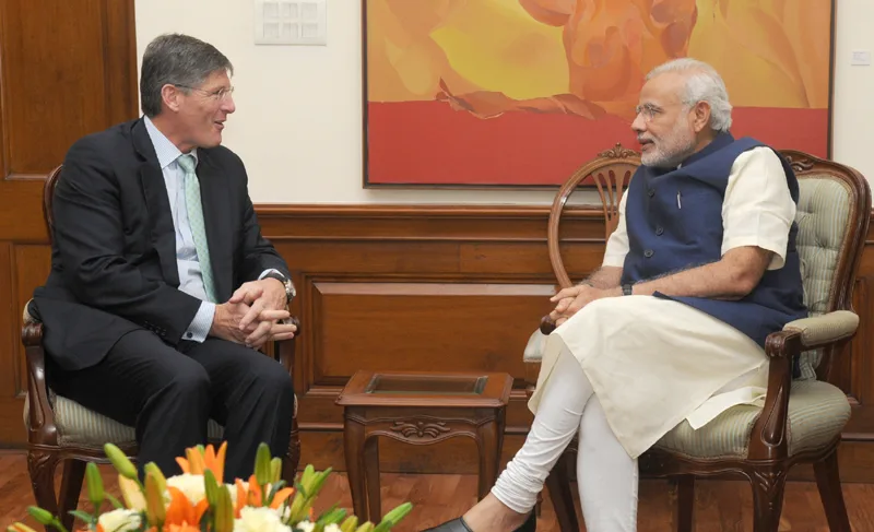 The CEO, Citigroup, Mr. Michael Corbat calling on the Prime Minister, Shri Narendra Modi, in New Delhi