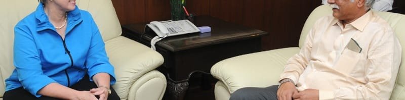 The Mayor of Houston, Texas, USA, Ms Annise D Parker meeting the..