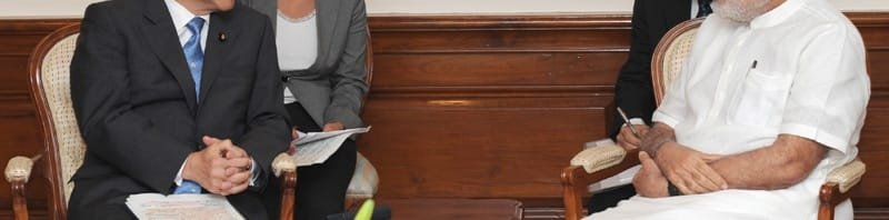 The Minister for Economy, Trade and Industry, Japan, Yoichi Miyazawa calls on the Prime Minister, Shri Narendra Modi, in New Delhi