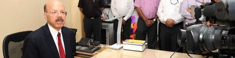 Dr. Nasim Zaidi addressing the media after taking charge as the Chief Election Commissioner ..