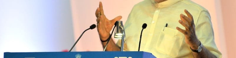 The Prime Minister, Shri Narendra Modi delivering his address at the..