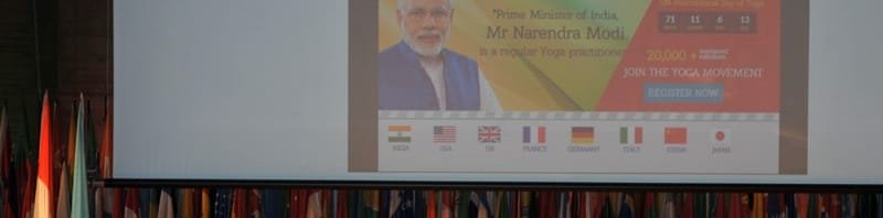 The Prime Minister, Shri Narendra Modi launching a website on Yoga, at UNESCO, in Paris