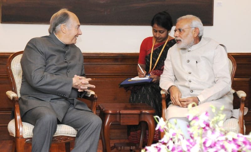 Prince Karim Aga Khan calling on the Prime Minister, Shri Narendra Modi, in New Delhi