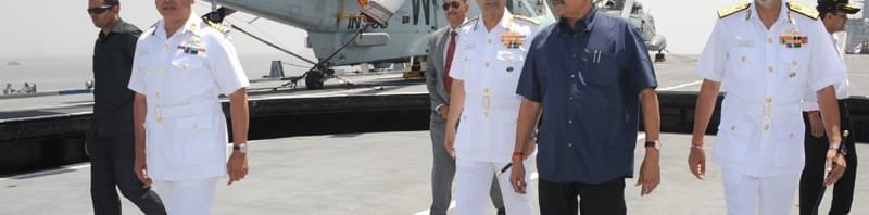 The Union Minister for Defence, Shri Manohar Parrikar visits the Headquarters, Western Naval..