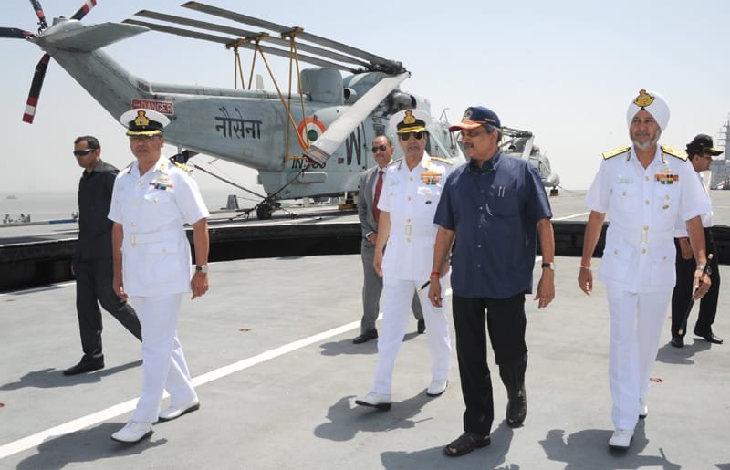 The Union Minister for Defence, Shri Manohar Parrikar visits the Headquarters, Western Naval..