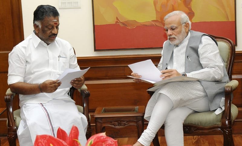 The Chief Minister of Tamil Nadu, Shri O. Panneerselvam calling on the..