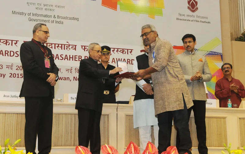 The President, Shri Pranab Mukherjee presenting the Rajat Kamal Award for..