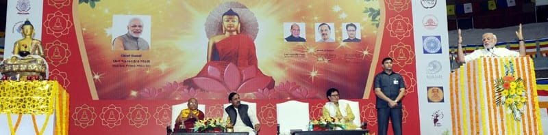 The Prime Minister, Shri Narendra Modi addressing at the ‘International Buddha Poornima Diwas Celebrations 2015’, in New Delhi ..