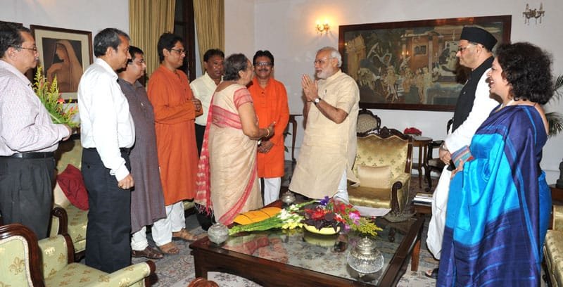 Netaji's grandnephews, Shri Chandra Bose and Shri Somnath Bose along with the ..