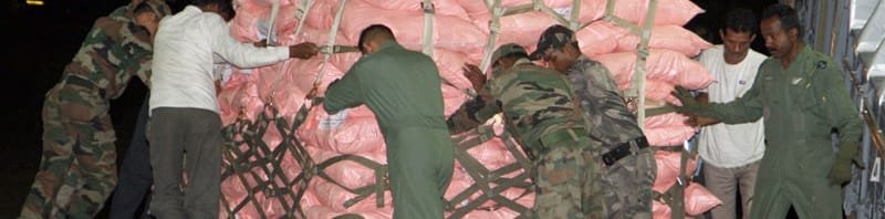 Relief material carried to Nepal being loaded on an Indian Air Force ..