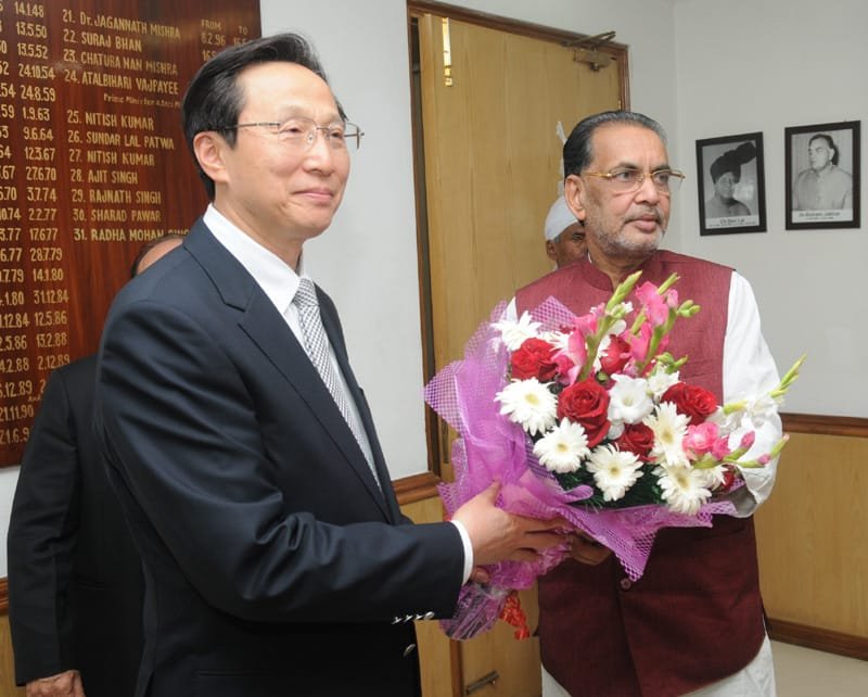 The Agriculture Minister of China, Mr. Han Changfu meeting the Union Minister for..