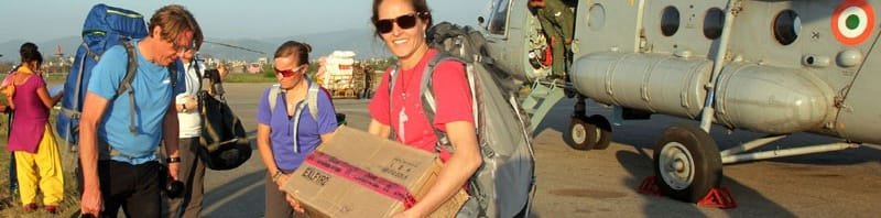 The American Medical Team consisting of 03 doctors and 02 paramedics at Kathmandu airport ..