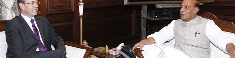 The British High Commissioner to India, Sir James David Bevan calling on the..