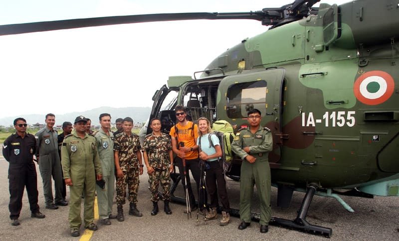 The Indian Army ALH Dhruv evacuated French trekkers from a remote place Machhakhola of Gorkha district, in Nepal