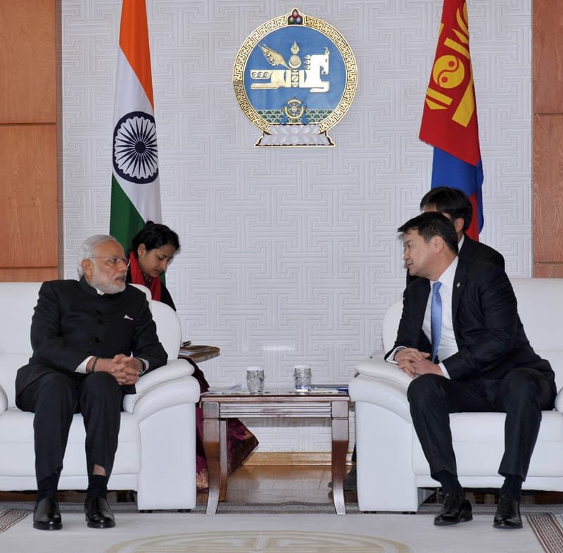 The Prime Minister, Shri Narendra Modi meeting the Prime Minister of Mongolia,..