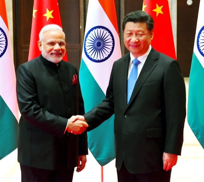 The Prime Minister, Shri Narendra Modi with the President of the People’s Republic of China, Mr. Xi Jinping..