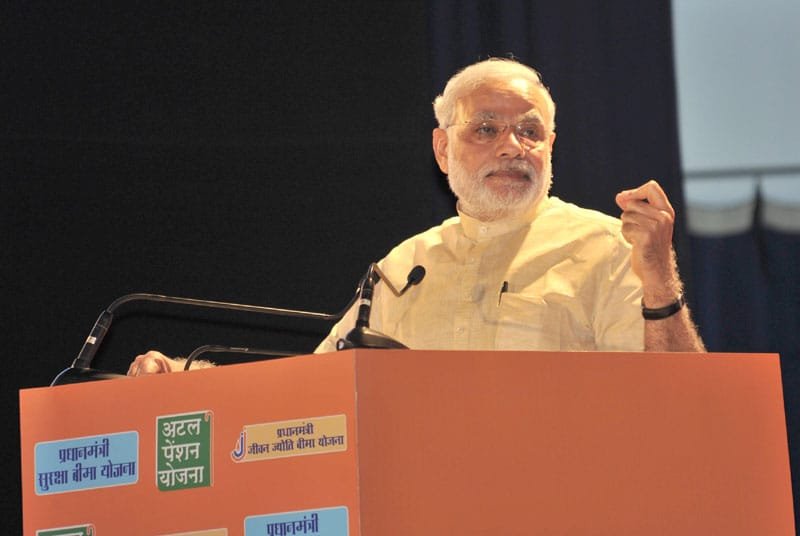 The Prime Minister, Shri Narendra Modi addressing the gathering after launching the ..
