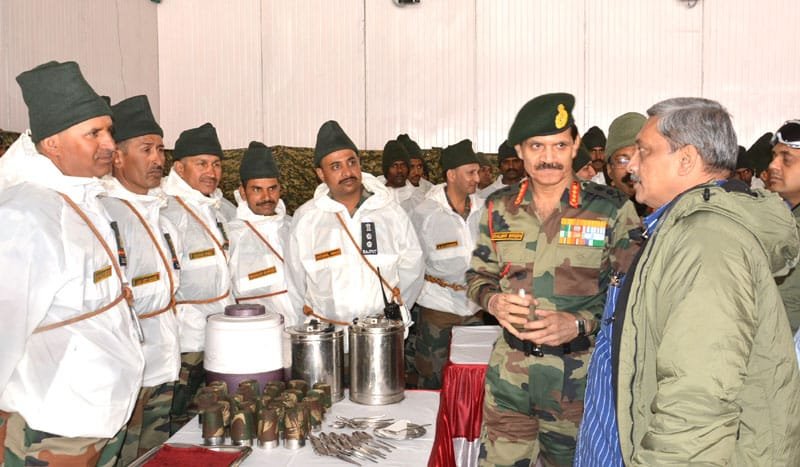 The Union Minister for Defence, Shri Manohar Parrikar interacting with the ..