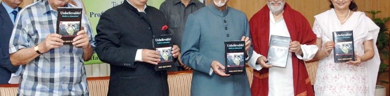 The Vice President, Shri Mohd. Hamid Ansari releasing a book entitled “Unbelievable – Delhi to Islamabad’ ..