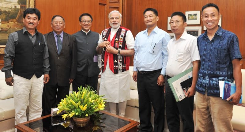 A delegation from the “Naga Hoho” calls on the Prime Minister, Shri Narendra Modi, in New Delhi