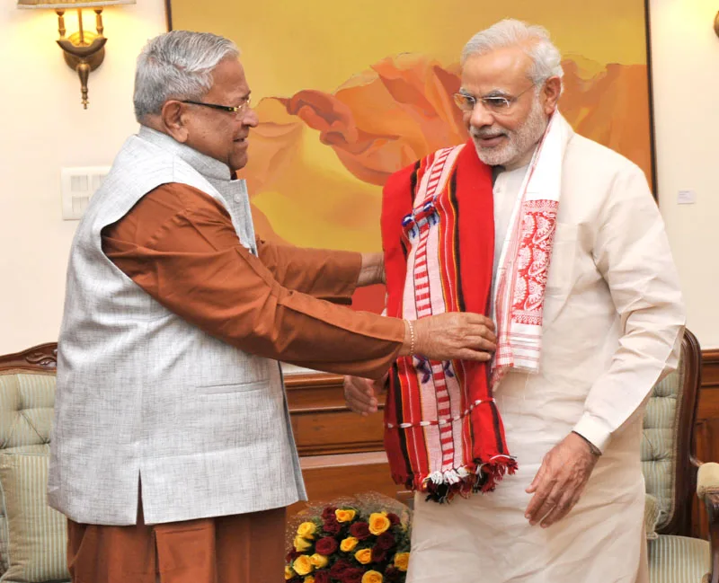 The Governor of Nagaland and Assam, Shri P.B. Acharya calling on the Prime Minister,..