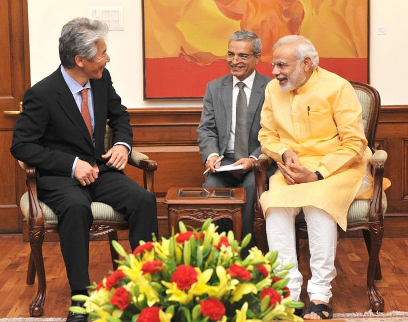 The Group CEO, Nomura Holdings, Mr. Koji Nagai calling on the Prime Minister, ..