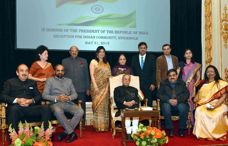 The President, Shri Pranab Mukherjee at the Indian Community Reception hosted by the ..