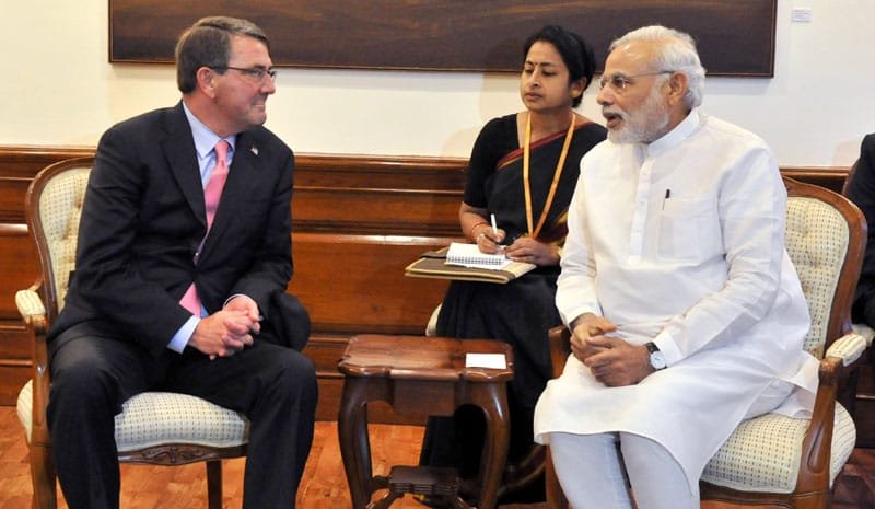 The US Defence Secretary, Mr. Ashton Carter calls on the Prime Minister, Shri Narendra Modi, in New Delhi