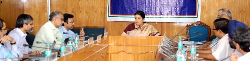 The Union Minister for Human Resource Development, Smt. Smriti Irani chairing the..
