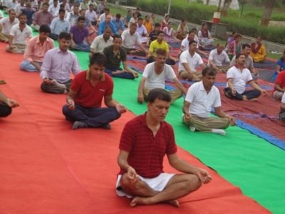 OMVIR SINGH BISHNOI,DCP/1ST BN. TAKES INITIATIVE ORGANIZE 3 DAYS YOGA CAMP AT..