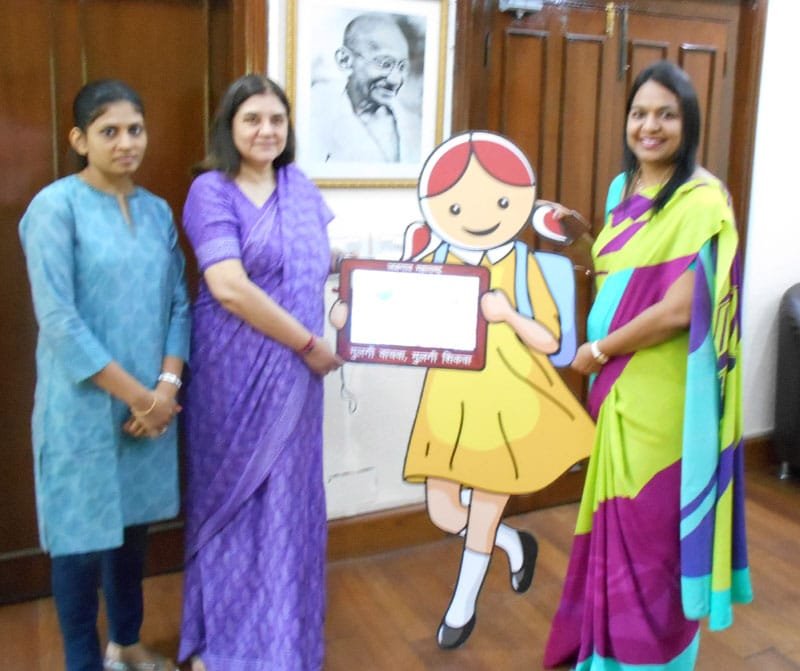 The Union Minister for Women and Child Development, Smt. Maneka Sanjay Gandhi sees a..