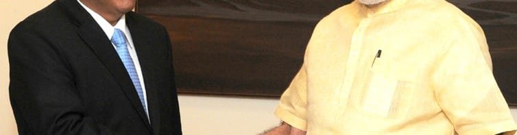 The Chairman, Unified Communist Party of Nepal (Maoist), Mr. Pushp Kamal Dahal 'Prachanda' calling on the Prime Minister, Shri Narendra Modi, in New Delhi