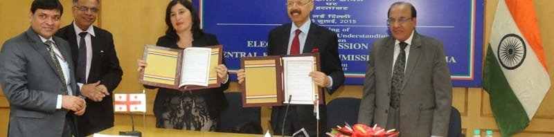 The Chief Election Commissioner, Dr. Nasim Zaidi and the Chairperson of Central Election..
